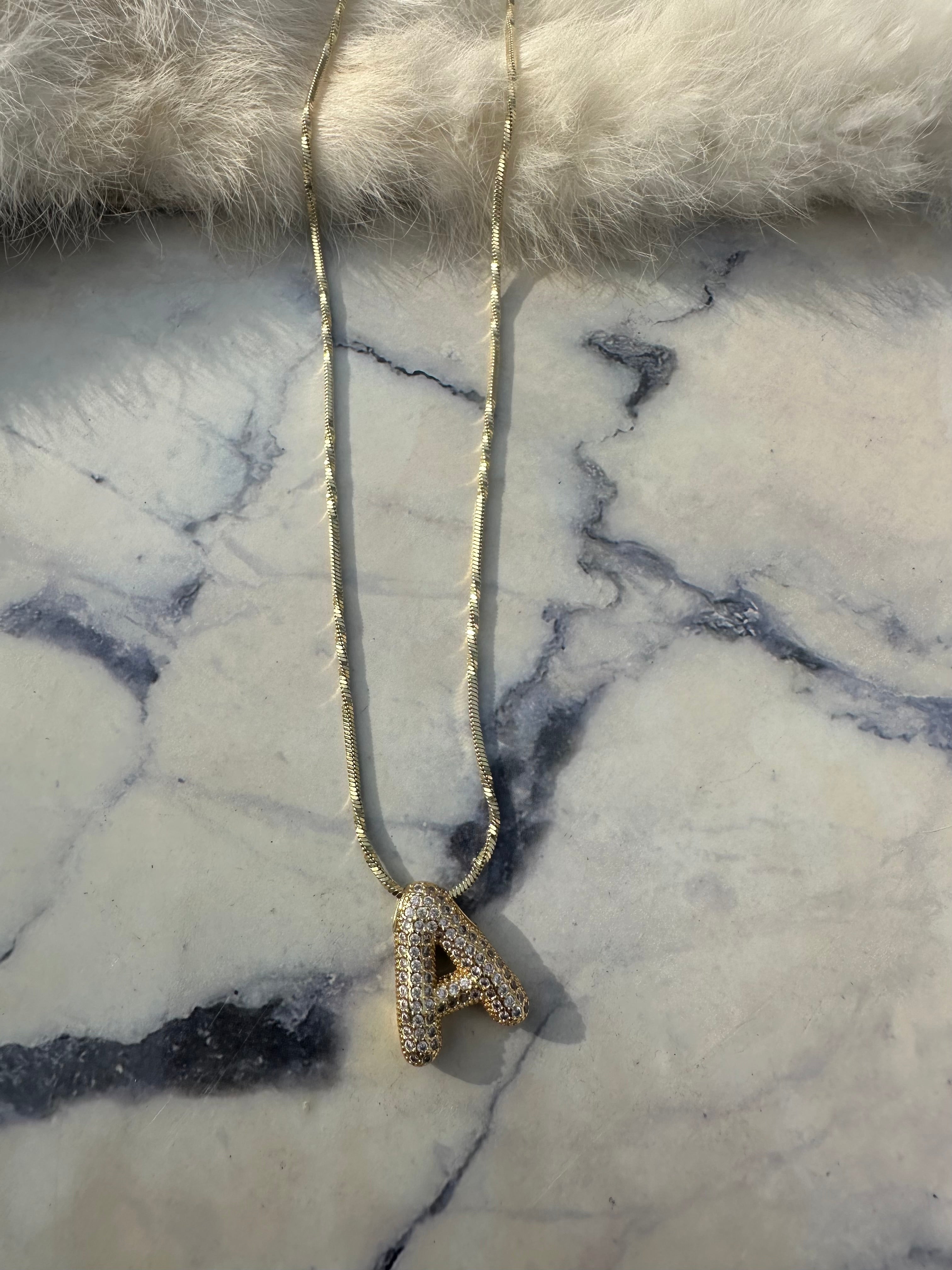 LUXE Bubble Initial Necklace