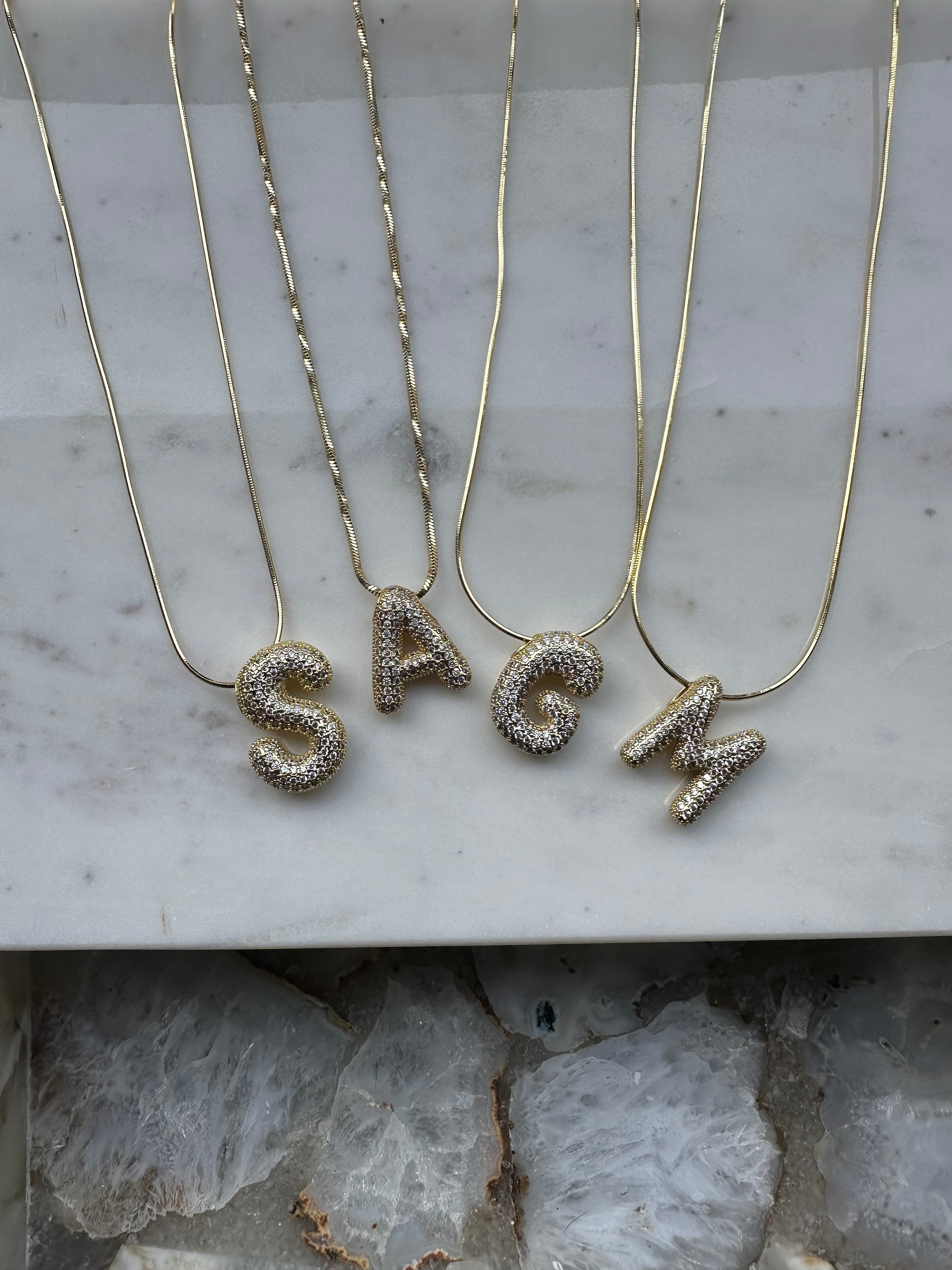 LUXE Bubble Initial Necklace