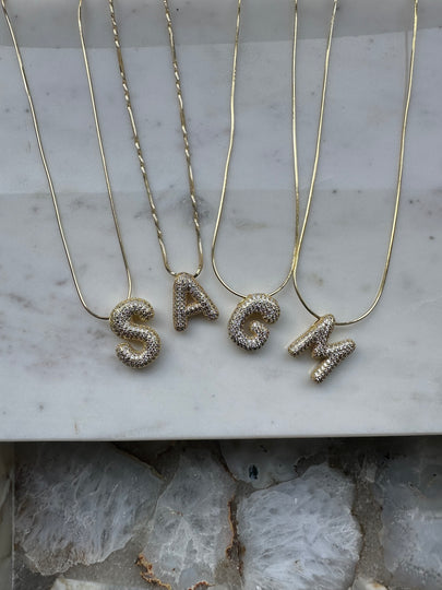 LUXE Bubble Initial Necklace